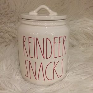 Rae Dunn Reindeer Snacks Canister